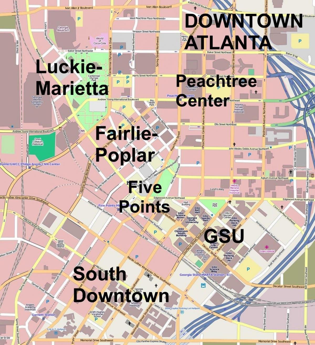 地图亚特兰大市中心