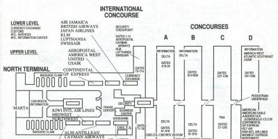 亚特兰大的国际机场终端的地图
